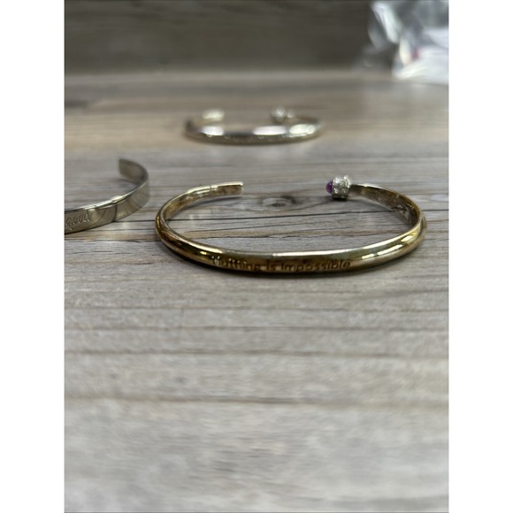 Avon Inspirational Cuff/Bangle Bracelet Silver tone Lot Of 3‎ - Picture 6 of 11